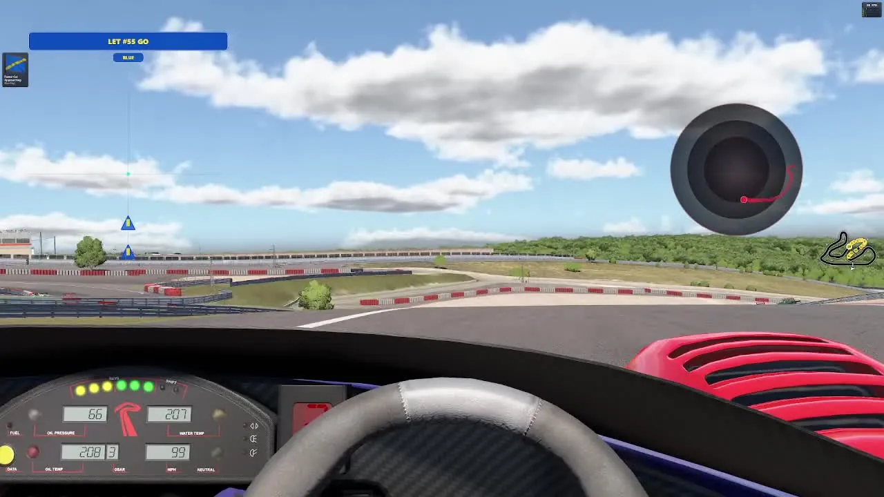Lynx-Vector advanced blue flag warning in iRacing