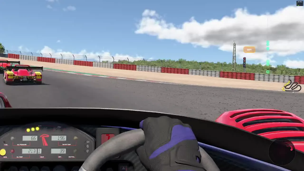 Lynx-Vector left-side proximity alert with the widgets moved in iRacing
