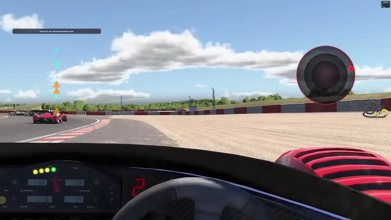 Lynx-Vector incident-context call during an iRacing session